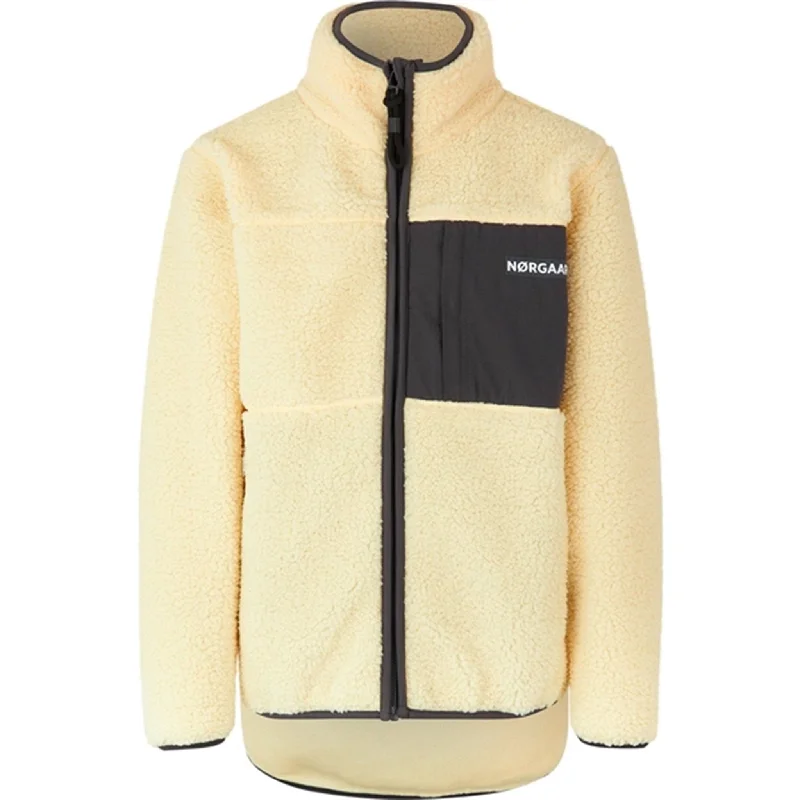 Mads Nørgaard Teddy Fleece Jeffo Fleece Jacket Vanilla Custard/Asphalt