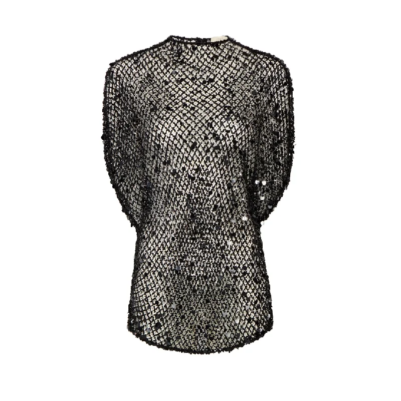 Net Mesh Sequin Cape Tee